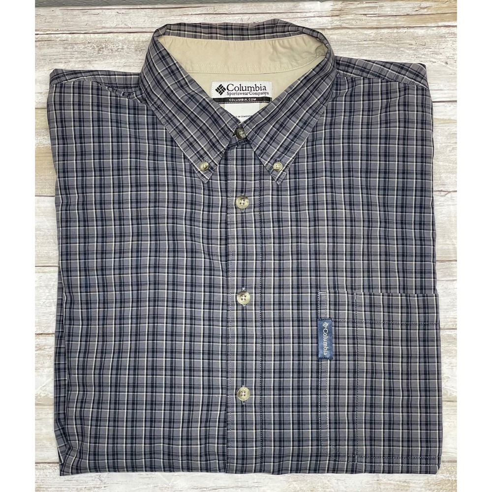 Columbia Sportswear Men's Plaid Long Sleeve Button Down Shirt XXL